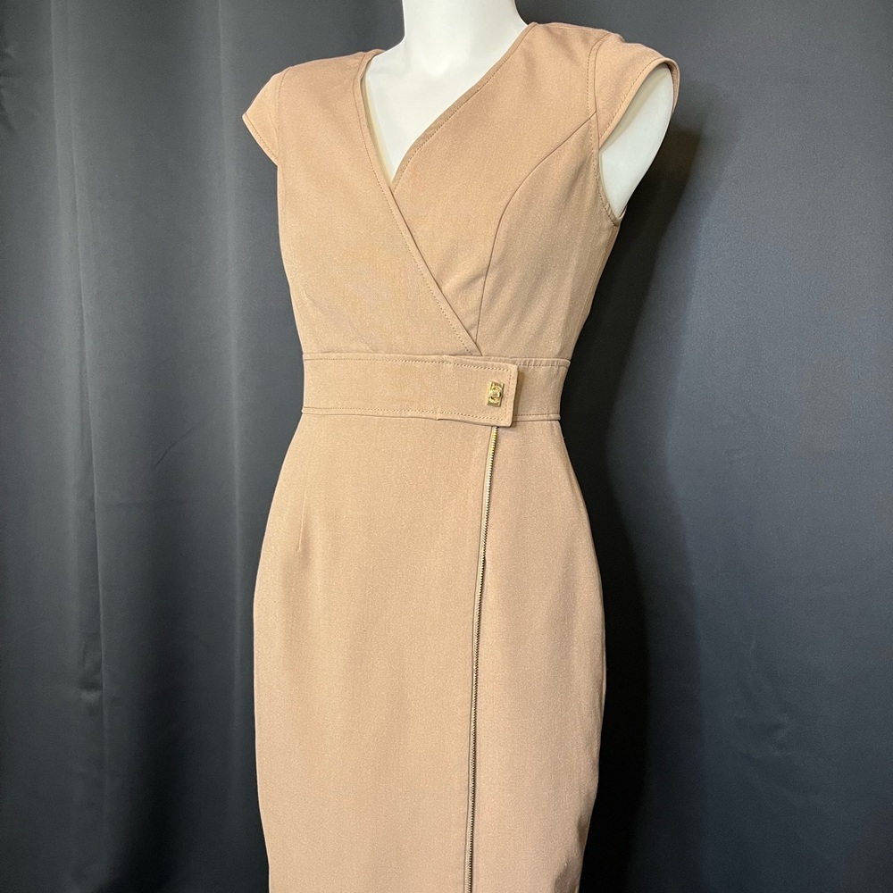 Calvin Klein Faux Wrap Sheath Dress